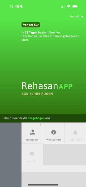 So sieht die App aus, in der Kurvorbereitung.